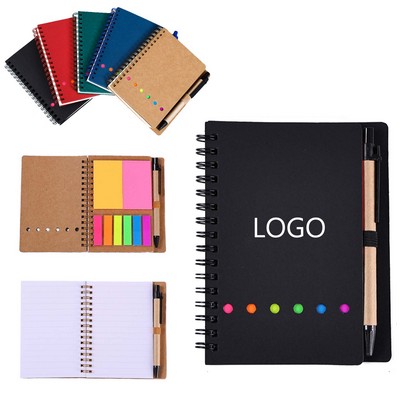 Spiral Notebook With Sticky Notes
