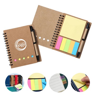 Spiral Kraft Paper Sticky Notes Notebook