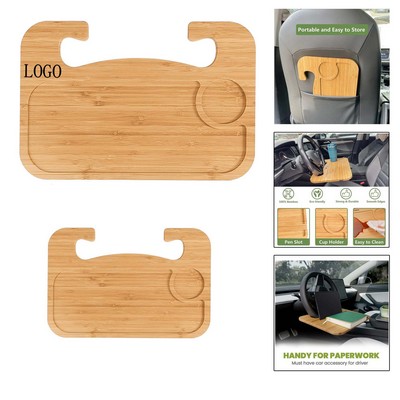Compact Bamboo Car Steering Desk